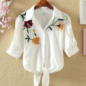 women white embroidered blouse